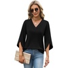 image:imageWIHOLL Womens Tops Summer Outfits 2026 V Neck Shirts Womens Blouses Dressy Casual Bell Sleeve Fashion Clothing01 Black