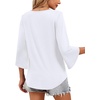 image:imageWIHOLL Womens Tops Summer Outfits 2026 V Neck Shirts Womens Blouses Dressy Casual Bell Sleeve Fashion Clothing01 White