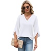image:imageWIHOLL Womens Tops Summer Outfits 2026 V Neck Shirts Womens Blouses Dressy Casual Bell Sleeve Fashion Clothing01 White