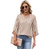 image:imageWIHOLL Womens Tops Summer Outfits 2026 V Neck Shirts Womens Blouses Dressy Casual Bell Sleeve Fashion Clothing02 Striped