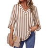 image:imageWIHOLL Womens Tops Summer Outfits 2026 V Neck Shirts Womens Blouses Dressy Casual Bell Sleeve Fashion Clothing02 Striped
