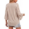 image:imageWIHOLL Womens Tops Summer Outfits 2026 V Neck Shirts Womens Blouses Dressy Casual Bell Sleeve Fashion Clothing02 Striped