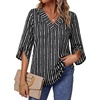 image:imageWIHOLL Womens Tops Summer Outfits 2026 V Neck Shirts Womens Blouses Dressy Casual Bell Sleeve Fashion Clothing02 Striped Black