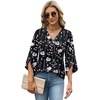 image:imageWIHOLL Womens Tops Summer Outfits 2026 V Neck Shirts Womens Blouses Dressy Casual Bell Sleeve Fashion ClothingFloral 01