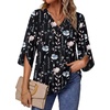 image:imageWIHOLL Womens Tops Summer Outfits 2026 V Neck Shirts Womens Blouses Dressy Casual Bell Sleeve Fashion ClothingFloral 01