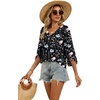 image:imageWIHOLL Womens Tops Summer Outfits 2026 V Neck Shirts Womens Blouses Dressy Casual Bell Sleeve Fashion ClothingFloral 01