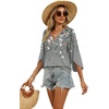 image:imageWIHOLL Womens Tops Summer Outfits 2026 V Neck Shirts Womens Blouses Dressy Casual Bell Sleeve Fashion ClothingFloral 02