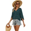 image:imageWIHOLL Womens Tops Summer Outfits 2026 V Neck Shirts Womens Blouses Dressy Casual Bell Sleeve Fashion ClothingFloral 03