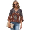 image:imageWIHOLL Womens Tops Summer Outfits 2026 V Neck Shirts Womens Blouses Dressy Casual Bell Sleeve Fashion ClothingFloral 04