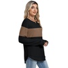image:imageWIHOLL Womens Waffle Knit Tunic Tops Fall Long Sleeve Shirts Curved Hem  CrewneckLoose FitFashion ClothingTravel Vacation OutfitsLightweightBusiness CasualComfySoftCuteZbblackbrown