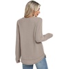 image:imageWIHOLL Womens Waffle Knit Tunic Tops Fall Long Sleeve Shirts Curved Hem  CrewneckLoose FitFashion ClothingTravel Vacation OutfitsLightweightBusiness CasualComfySoftCuteKhaki