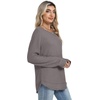image:imageWIHOLL Womens Waffle Knit Tunic Tops Fall Long Sleeve Shirts Curved Hem  CrewneckLoose FitFashion ClothingTravel Vacation OutfitsLightweightBusiness CasualComfySoftCuteGrey