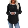 image:imageWIHOLL Womens Waffle Knit Tunic Tops Fall Long Sleeve Shirts Curved Hem  CrewneckLoose FitFashion ClothingTravel Vacation OutfitsLightweightBusiness CasualComfySoftCuteZablackgrey
