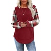 image:imageWIHOLL Womens Waffle Knit Tunic Tops Fall Long Sleeve Shirts Curved Hem  CrewneckLoose FitFashion ClothingTravel Vacation OutfitsLightweightBusiness CasualComfySoftCuteZdred Checkered