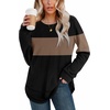 image:imageWIHOLL Womens Waffle Knit Tunic Tops Fall Long Sleeve Shirts Curved Hem  CrewneckLoose FitFashion ClothingTravel Vacation OutfitsLightweightBusiness CasualComfySoftCuteZbblackbrown