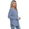 image:imageWIHOLL Womens Waffle Knit Tunic Tops Fall Long Sleeve Shirts Curved Hem  CrewneckLoose FitFashion ClothingTravel Vacation OutfitsLightweightBusiness CasualComfySoftCuteZabluegrey