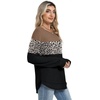 image:imageWIHOLL Womens Waffle Knit Tunic Tops Fall Long Sleeve Shirts Curved Hem  CrewneckLoose FitFashion ClothingTravel Vacation OutfitsLightweightBusiness CasualComfySoftCuteZcbrownleopardblack