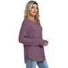 image:imageWIHOLL Womens Waffle Knit Tunic Tops Fall Long Sleeve Shirts Curved Hem  CrewneckLoose FitFashion ClothingTravel Vacation OutfitsLightweightBusiness CasualComfySoftCuteLotus Purple