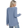 image:imageWIHOLL Womens Waffle Knit Tunic Tops Fall Long Sleeve Shirts Curved Hem  CrewneckLoose FitFashion ClothingTravel Vacation OutfitsLightweightBusiness CasualComfySoftCuteZabluegrey