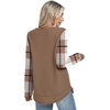 image:imageWIHOLL Womens Waffle Knit Tunic Tops Fall Long Sleeve Shirts Curved Hem  CrewneckLoose FitFashion ClothingTravel Vacation OutfitsLightweightBusiness CasualComfySoftCuteZdbrown Checkered