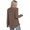 image:imageWIHOLL Womens Waffle Knit Tunic Tops Fall Long Sleeve Shirts Curved Hem  CrewneckLoose FitFashion ClothingTravel Vacation OutfitsLightweightBusiness CasualComfySoftCuteAcoffee