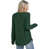 image:imageWIHOLL Womens Waffle Knit Tunic Tops Fall Long Sleeve Shirts Curved Hem  CrewneckLoose FitFashion ClothingTravel Vacation OutfitsLightweightBusiness CasualComfySoftCuteGreen