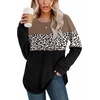image:imageWIHOLL Womens Waffle Knit Tunic Tops Fall Long Sleeve Shirts Curved Hem  CrewneckLoose FitFashion ClothingTravel Vacation OutfitsLightweightBusiness CasualComfySoftCuteZcbrownleopardblack