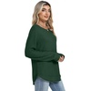 image:imageWIHOLL Womens Waffle Knit Tunic Tops Fall Long Sleeve Shirts Curved Hem  CrewneckLoose FitFashion ClothingTravel Vacation OutfitsLightweightBusiness CasualComfySoftCuteGreen