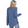 image:imageWIHOLL Womens Waffle Knit Tunic Tops Fall Long Sleeve Shirts Curved Hem  CrewneckLoose FitFashion ClothingTravel Vacation OutfitsLightweightBusiness CasualComfySoftCuteBlue