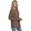 image:imageWIHOLL Womens Waffle Knit Tunic Tops Fall Long Sleeve Shirts Curved Hem  CrewneckLoose FitFashion ClothingTravel Vacation OutfitsLightweightBusiness CasualComfySoftCuteAcoffee