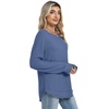 image:imageWIHOLL Womens Waffle Knit Tunic Tops Fall Long Sleeve Shirts Curved Hem  CrewneckLoose FitFashion ClothingTravel Vacation OutfitsLightweightBusiness CasualComfySoftCuteBlue