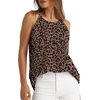 image:imageWlHOLL Womens Pleated Tank Tops Spaghetti Strap Camisole Halter Tops Curved Hem Fashion 2026Kleopard Print