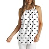 image:imageWlHOLL Womens Pleated Tank Tops Spaghetti Strap Camisole Halter Tops Curved Hem Fashion 2026Kpolka Dots