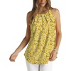 image:imageWlHOLL Womens Pleated Tank Tops Spaghetti Strap Camisole Halter Tops Curved Hem Fashion 2026Kyellow Floral