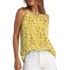 image:imageWlHOLL Womens Pleated Tank Tops Spaghetti Strap Camisole Halter Tops Curved Hem Fashion 2026Kyellow Floral