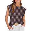 image:imageWIHOLL Cap Sleeve Tops for Women Summer Top Basic Tee Shirts Business Casual Tank Loose Fit 2026 FashionG  Brown Polka Dots