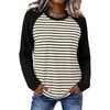 image:imageWIHOLL Long Sleeve Shirts for Women Crewneck Tops Fall Clothes Outfits 2026  Dressy Casual Crewneck Striped Teacher T Shirts Winter Trendy Cute Sweatshirt for Vacation Travel Date Office Work 2026BlackApricot
