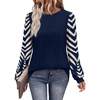 image:imageWIHOLL Long Sleeve Shirts for Women Fall Fashion Tops Trendy Color Block  Winter Clothing 2026 Lightweight Soft Loose Fit Business CasualGraphic Dark Blue