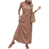 image:imageWIHOLL Summer Dresses for Women 2026 Maxi Dresses Long Flowy A Line Sleeveless Sundresses with PocketsBrown Gingham