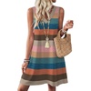 image:imageWIHOLL Summer Dresses for Women Beach Vacation Clothes Sundress Dress Hawaiian Boho Dresses Fashion Travel Cruise OutfitsColorful Stripe