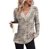 image:imageWIHOLL Womens Long Sleeve Tops V Neck Lace Trim Dressy Casual Fall Outfits SweatersPrint