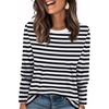 image:imageWIHOLL Womens Striped Long Sleeve Shirts Spring Outfits 2026 Color Block Tops Fashion Clothing Ribbed Crewneck Tee BlousesDblack White