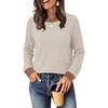 image:imageWIHOLL Womens Tops Long Sleeve Shirts Fall Clothing Winter Outfits 2026  Crewneck Cozy and Warm Color Block Sweaters for Teacher School Work Travel Cruise EssentialsApricot