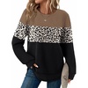 image:imageWIHOLL Womens Waffle Knit Tunic Tops Fall Long Sleeve Shirts Curved Hem  CrewneckLoose FitFashion ClothingTravel Vacation OutfitsLightweightBusiness CasualComfySoftCuteZcbrownleopardblack