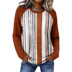 image:imageWIHOLL Long Sleeve Shirts for Women Crewneck Tops Fall Clothes Outfits 2026  Dressy Casual Crewneck Striped Teacher T Shirts Winter Trendy Cute Sweatshirt for Vacation Travel Date Office Work 2026Multicolor Stripes