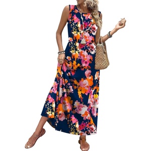image:imageWIHOLL Summer Dresses for Women 2026 Maxi Dresses Long Flowy A Line Sleeveless Sundresses with PocketsFloral Navy Pink