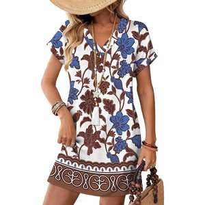 image:imageWIHOLL Summer Dresses for Women Casual Tshirt Dress Midi Dresses Fashion Beach Vacation Clothes1aloha Pattern